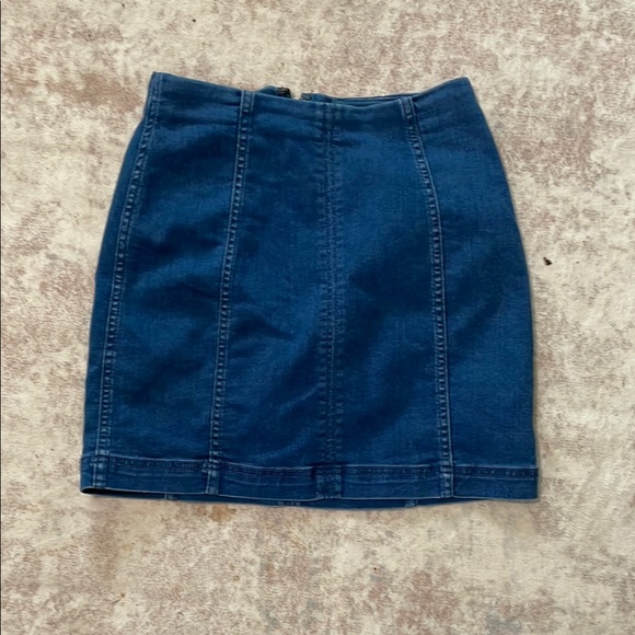 Free People Blue Mini Pencil Skirt - Picture 1 of 1